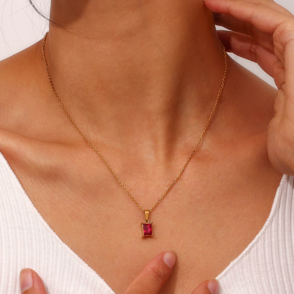 Soir Gold Adjustable Ruby Necklace