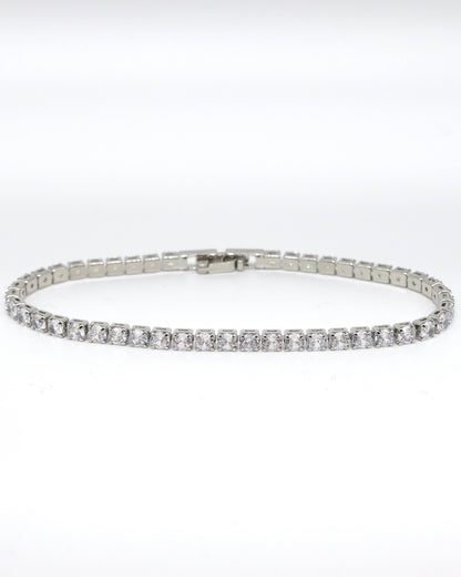 Stainless Steel Classic Bracelet with Cubic Zirconia stones