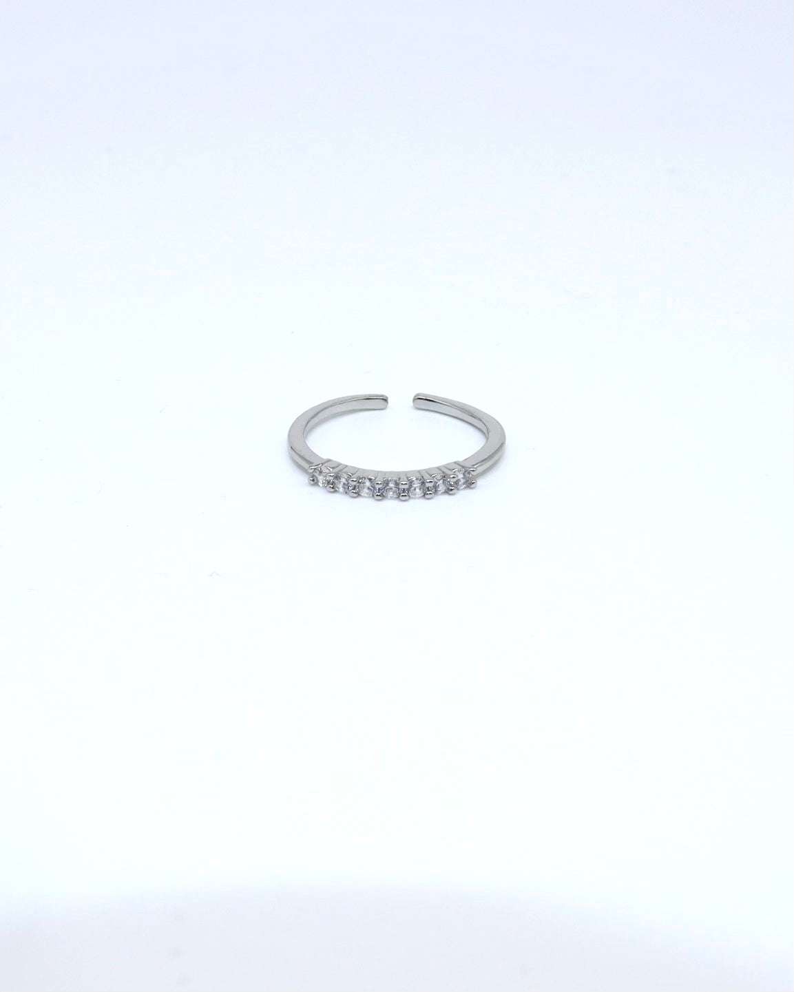 Silver Plated Adjustable Diamond Neat Ring