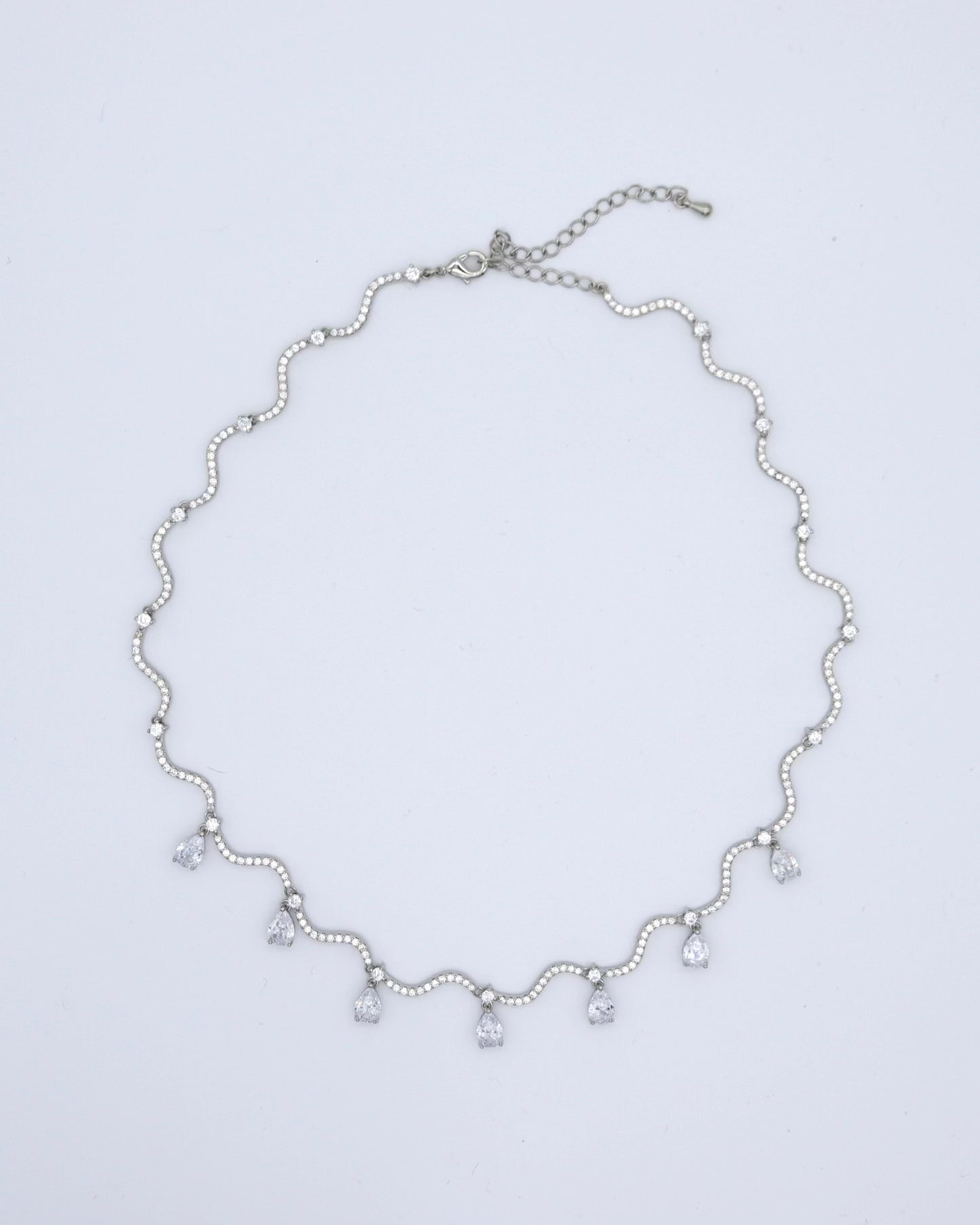 Silver Plated necklace with Cubic Zirconia stones