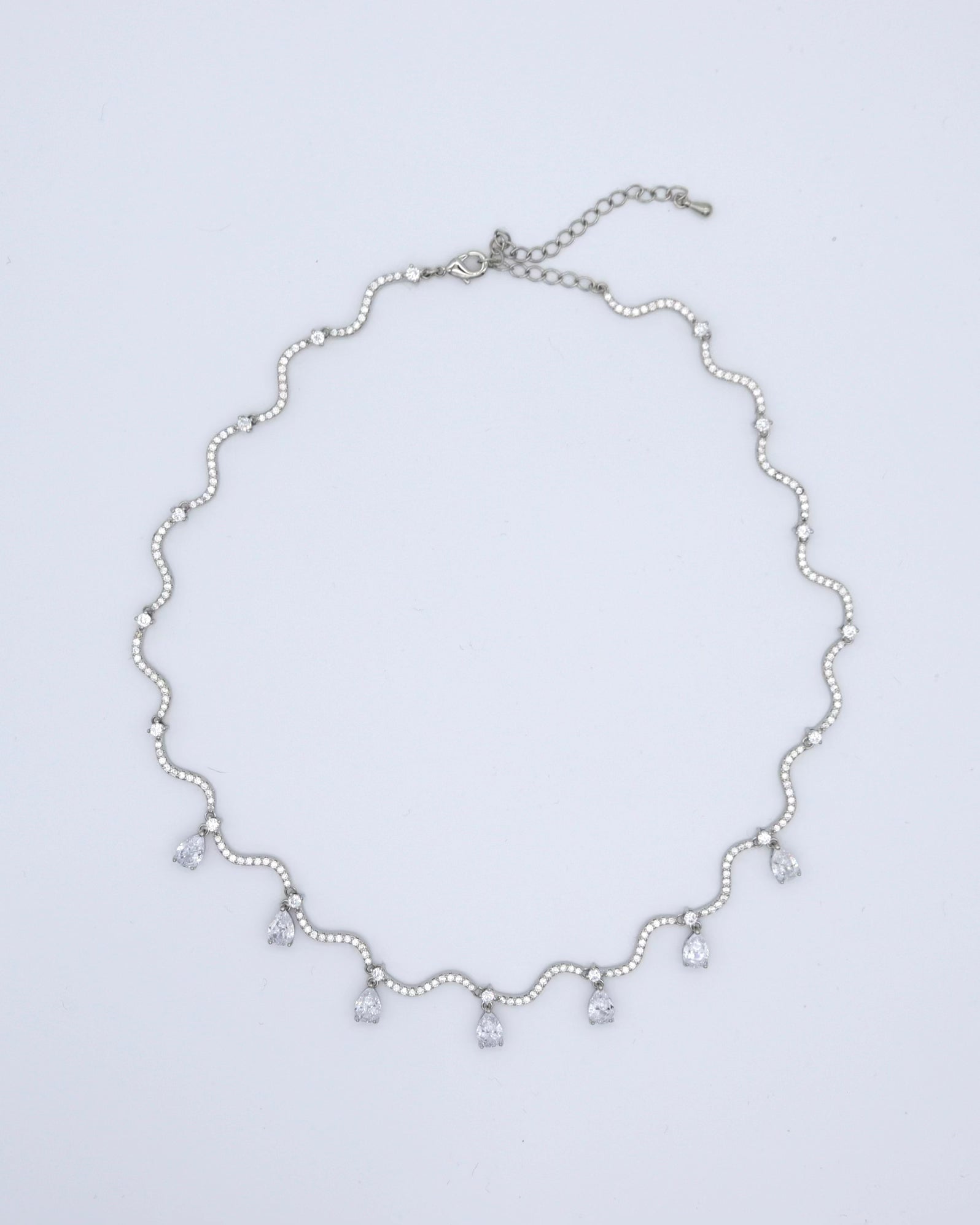 Silver Plated necklace with Cubic Zirconia stones