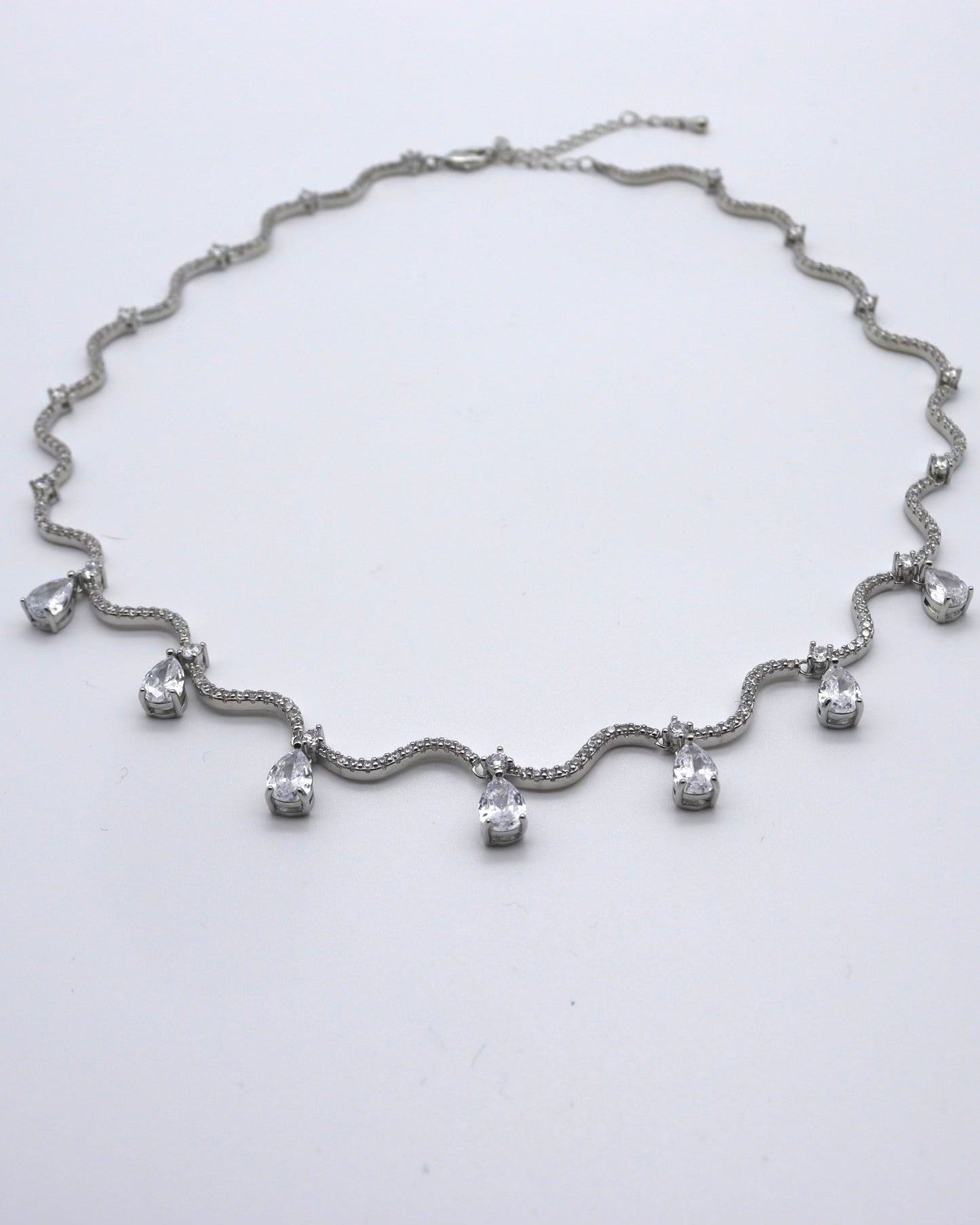 Silver Plated necklace with Cubic Zirconia stones