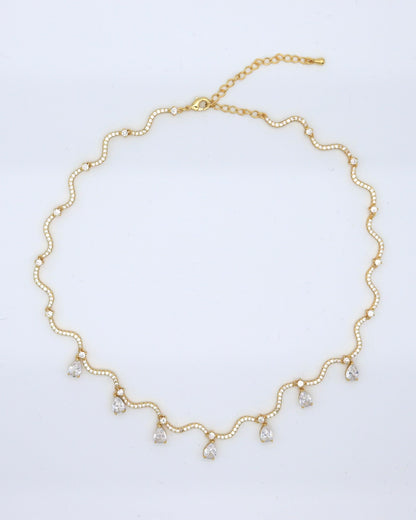 18K Gold Plated necklace with Cubic Zirconia stones