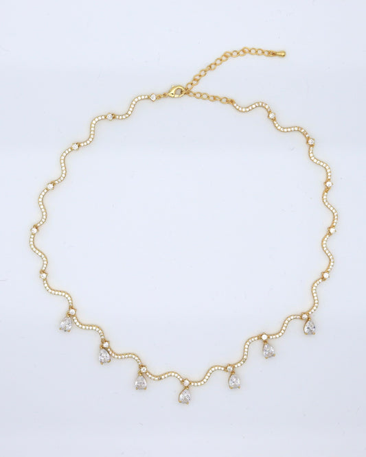 18K Gold Plated necklace with Cubic Zirconia stones