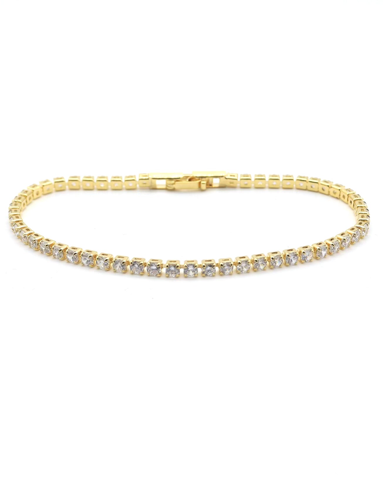 Stainless Steel 18K Gold Plated Classic Bracelet with Cubic Zirconia stones