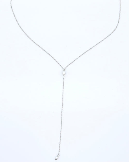 Silver Plated Minimal Pearl Necklace