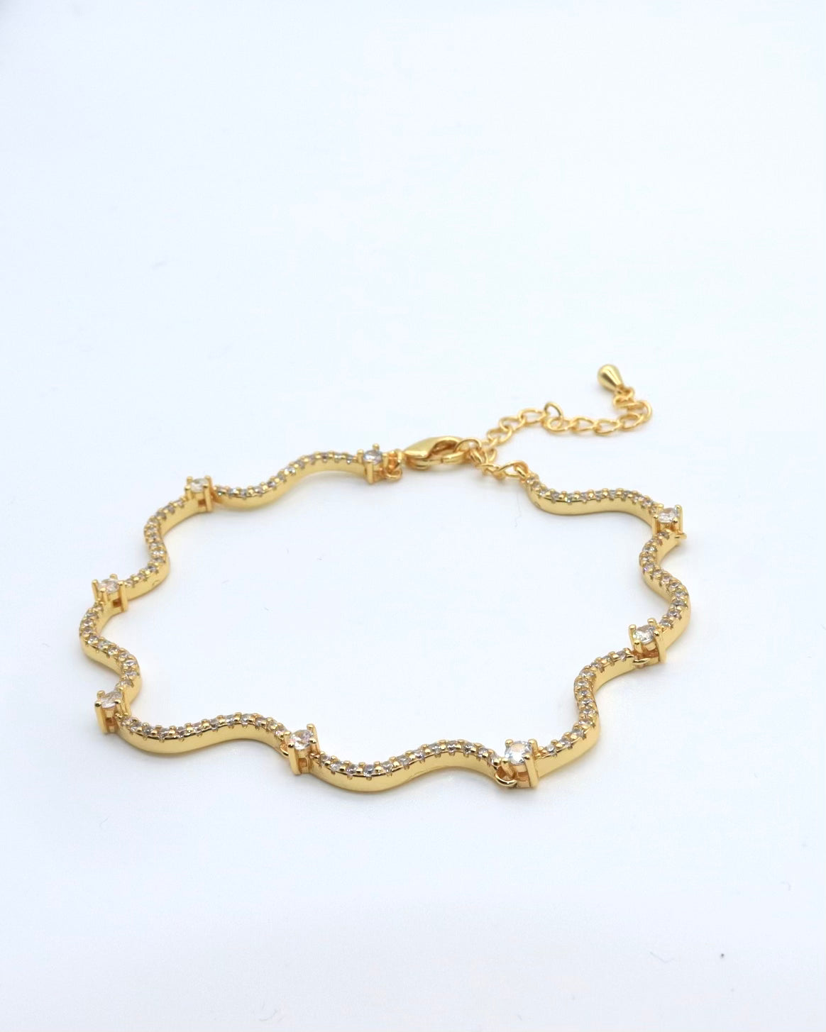 18K Gold Plated Bracelet with Cubic Zirconia stones