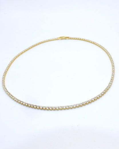 18K Gold Plated Classic Diamond Necklace