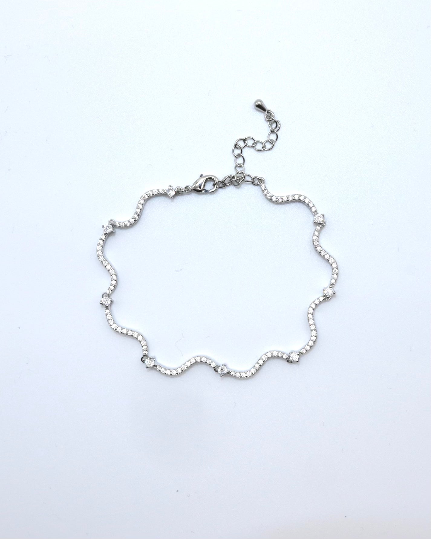 Silver Plated Bracelet with Cubic Zirconia stones